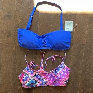 Lot of  2 bandeau bikini tops
